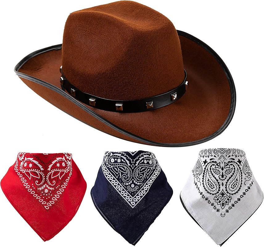 Spooktacular Creations Cowboy Hat with 3 Bandana, Halloween Costume Party | Amazon (US)