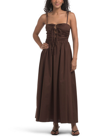 Bow Front Poplin Midi Dress | TJ Maxx