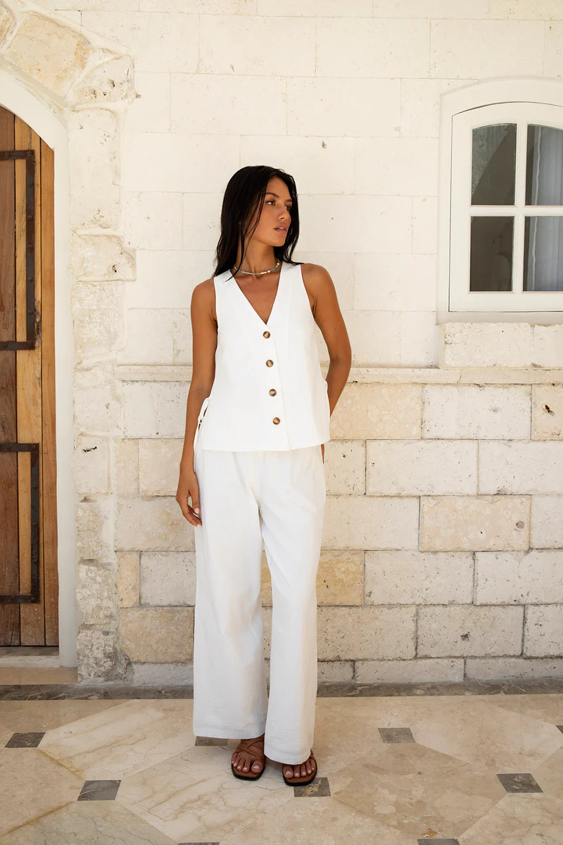 Heading South Pants White | Fortunate One