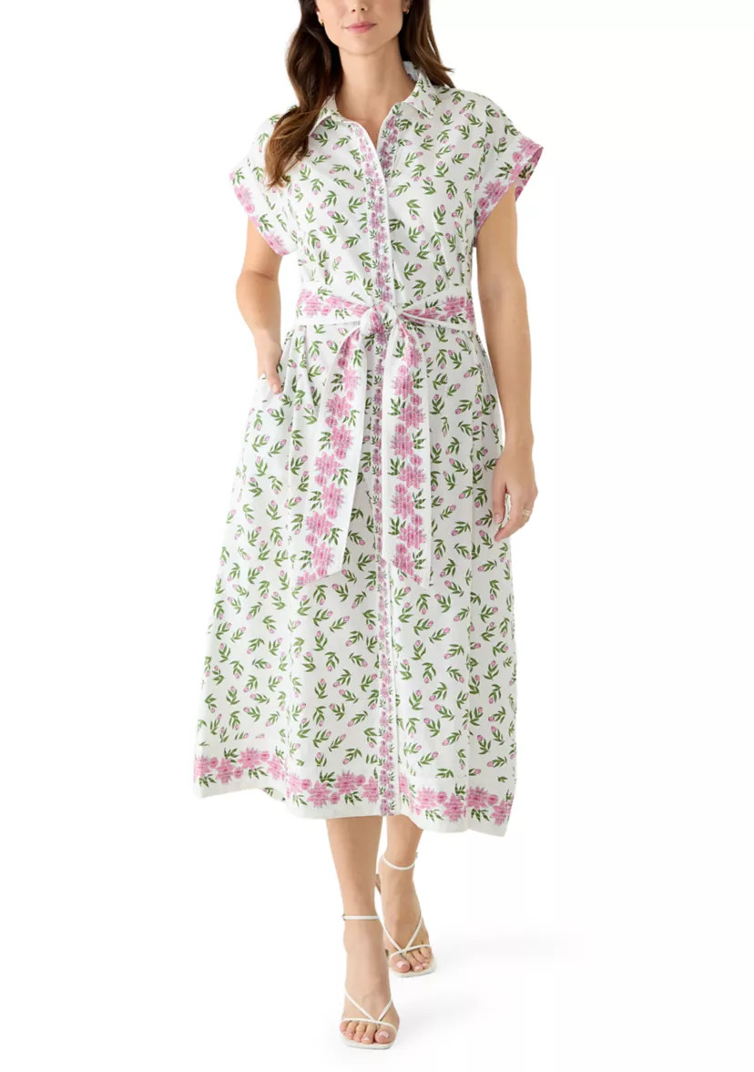 Women's Short Sleeve Belted Midi Dress | Belk