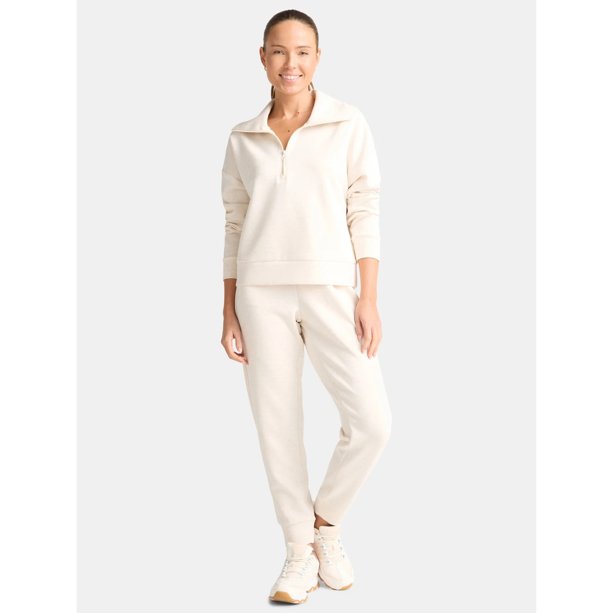 Avia Women's and Women's Plus Knit Quarter Zip Pullover, Sizes XS-4X | Walmart (US)