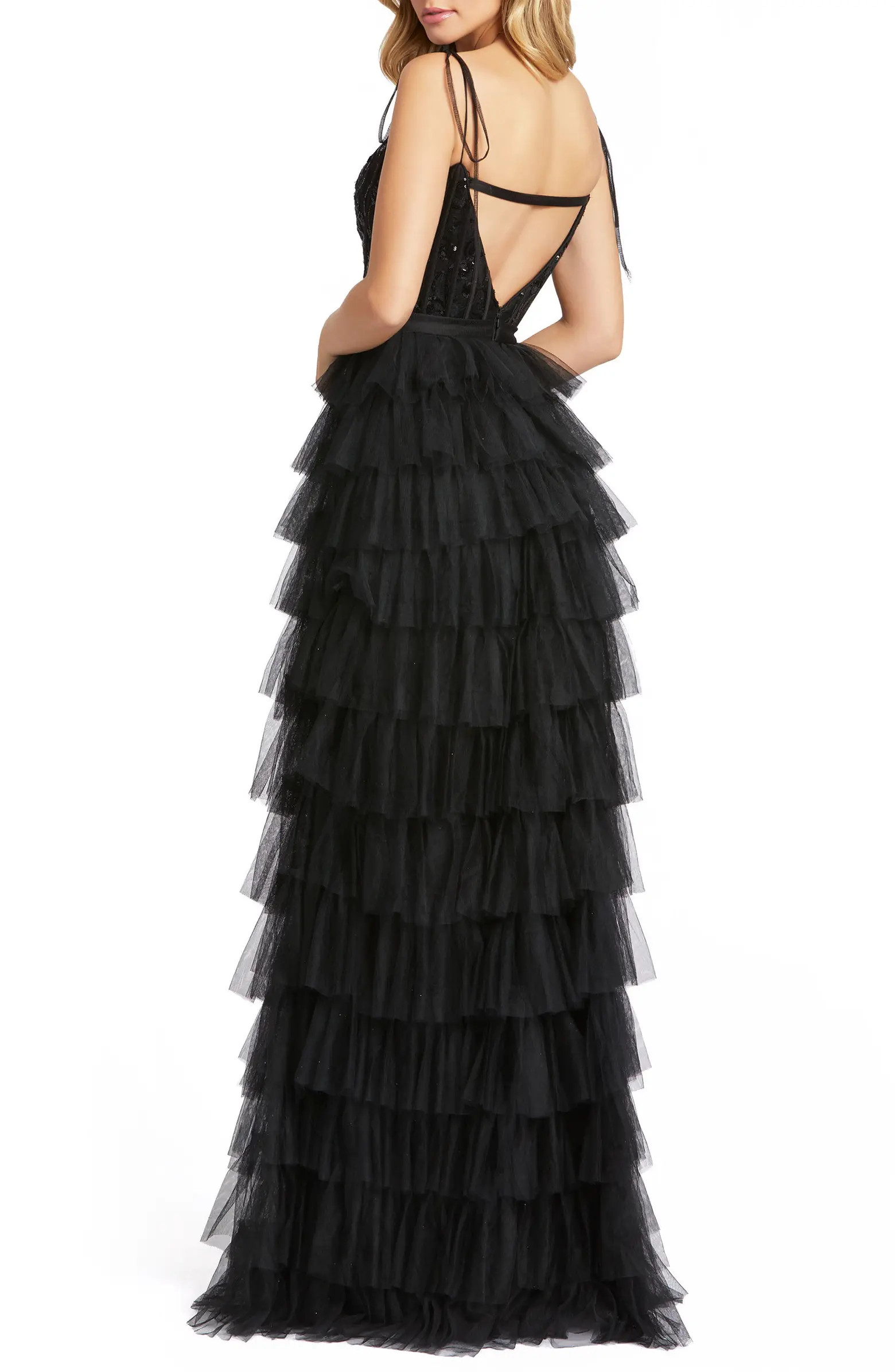 Sequin Bustier Tier Tulle Gown | Nordstrom