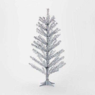 2ft Mini Unlit Tinsel Artificial Christmas Tree Silver - Wondershop™ | Target