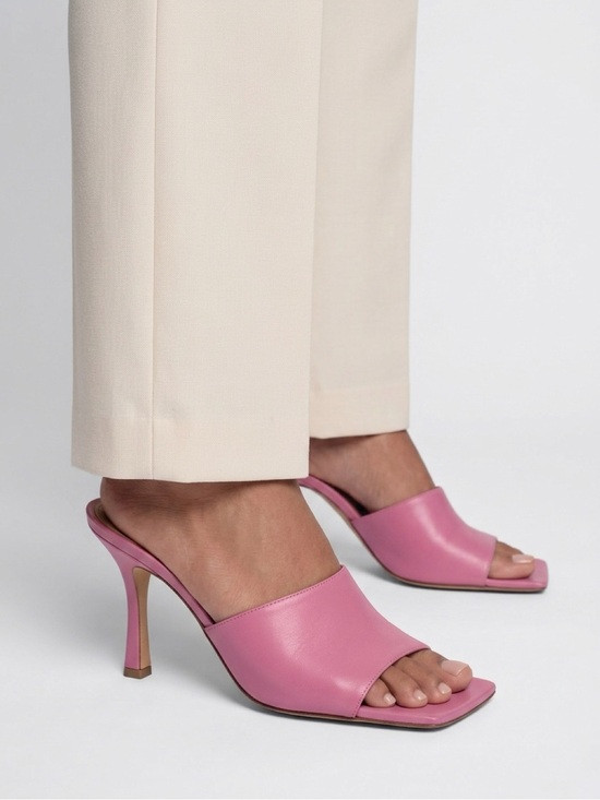 Bottega Veneta Pink Stretch Leather Mule Heels | Poshmark
