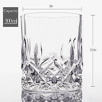 LEMONSODA Crystal Cut Old Fashioned Whiskey Glasses - Set of 4-10oz Ultra-Clear Premium Lead-Free... | Amazon (US)