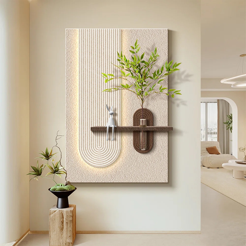 Cream + Brown Rectangle Sandstone + Manufactured Wood Wall art | Wayfair North America