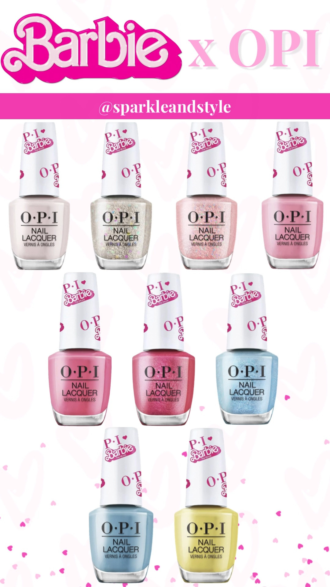 OBSESSED with these gorgeous shades in the Barbie The Movie x OPI nail polish collab! The prettiest pinks, glittery shades, blues, and bright yellow for the summer! 

Summer nails, summer nail polish, summer manicure, summer pedicure, Barbie core

#LTKbeauty #LTKunder50 #LTKFind
