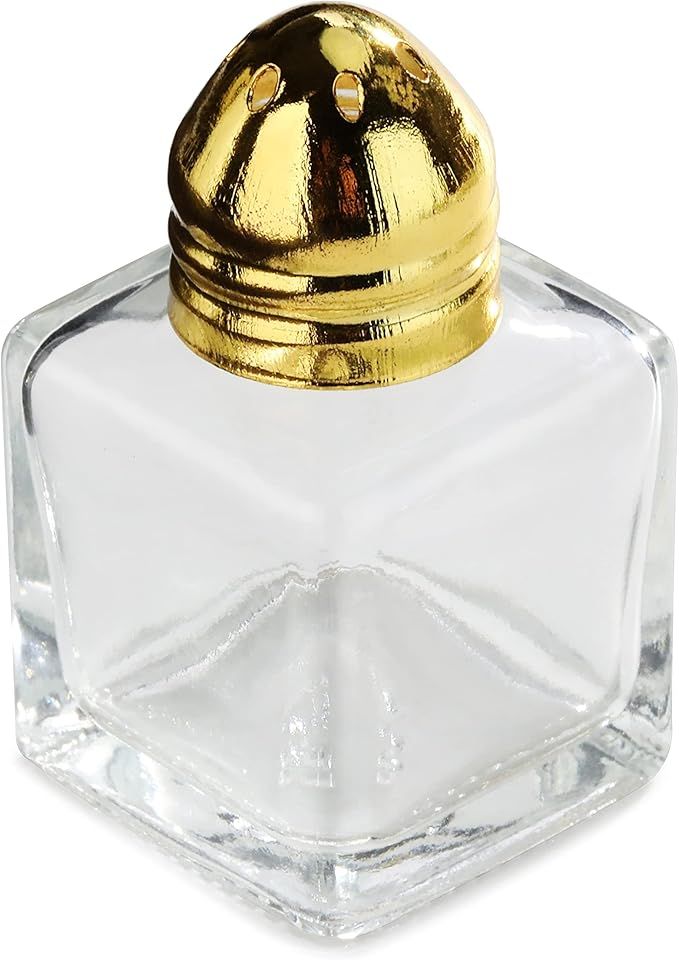 New Star Foodservice 22223 Glass Cube Mini Salt and Pepper Shaker with Gold Plated Top, 0.5-Ounce... | Amazon (US)