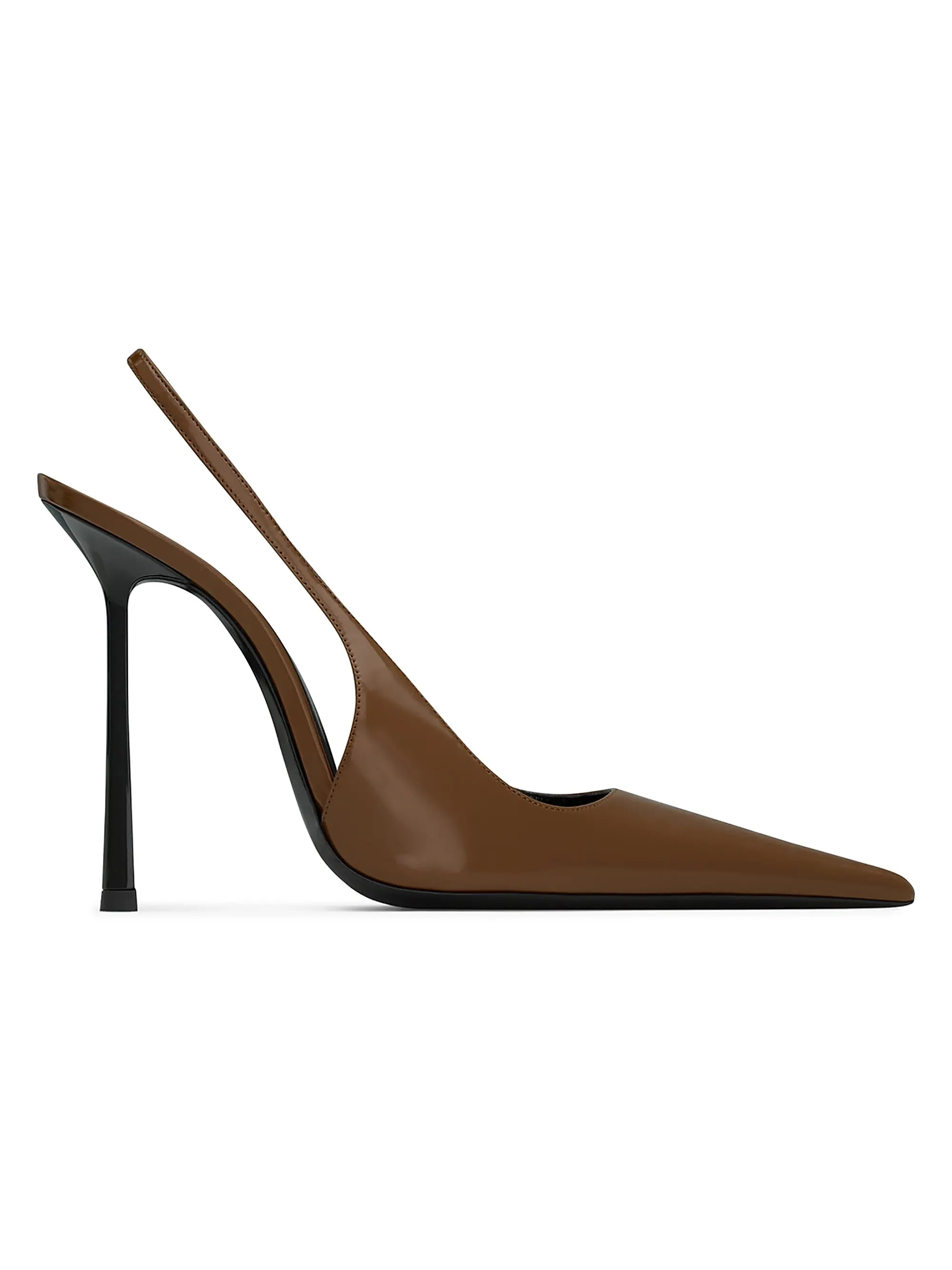 Saint Laurent Vendome Slingback Pumps in Glazed Leather | Saks Fifth Avenue | Saks Fifth Avenue