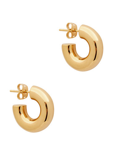 Chunky medium 18kt gold-plated hoop earrings | Harvey Nichols (Global)