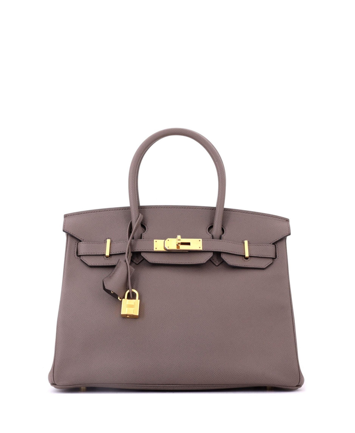 Pre-Owned HERMES Birkin 30 Handbag Grey Epsom with Gold Hardware - Grey | Macy's