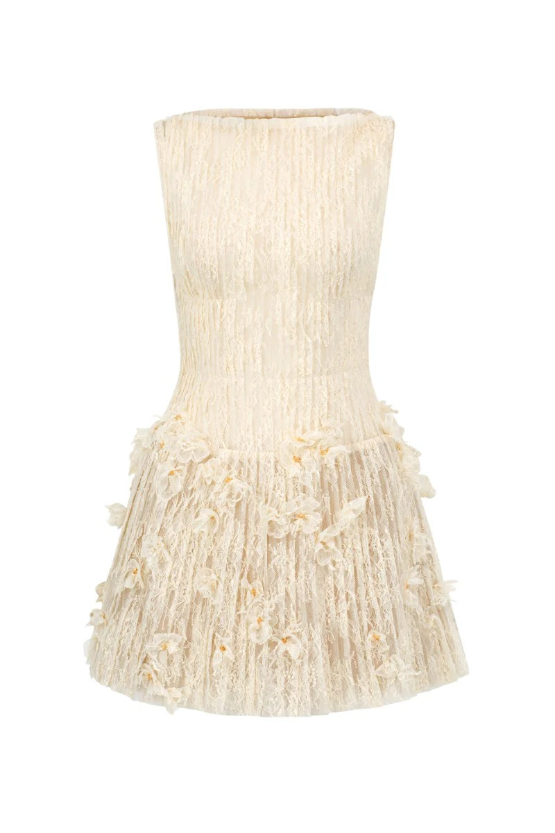 FLAVIA LACE DRESS IN BEIGE | 21Six | CULT MIA | CULT MIA UK LTD