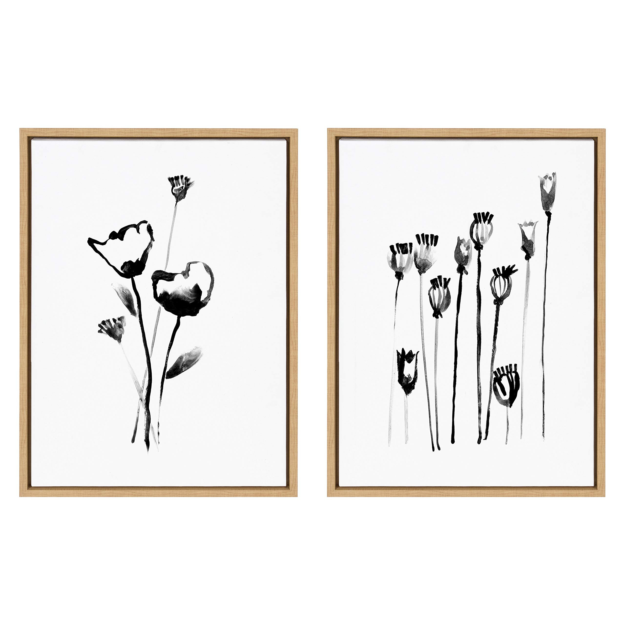 Kate and Laurel Sylvie Wildflowers and Seed Pods Framed Canvas Wall Art by Teju Reval, Set of 2, ... | Amazon (US)