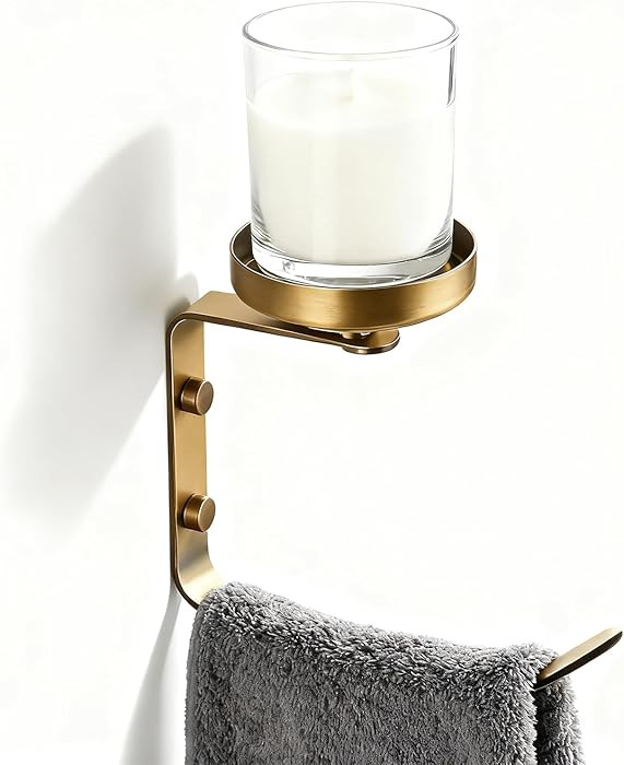 Towel Racks for Bathroom, NEWRAIN Hand Towel Holder with Wall Candle Holder, Wall Mounted Antique... | Amazon (US)