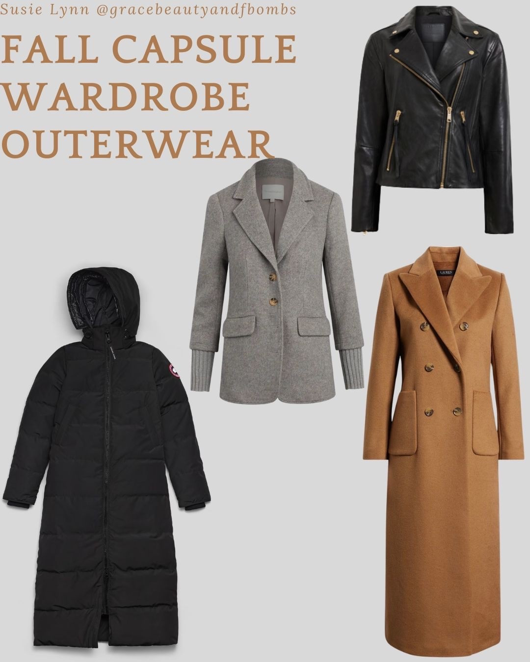 Fall capsule wardrobe - outerwear! #canadagoose #favoritedaughter #allsaints #ralphlauren #winterocats #fallcoats #womensblazers

#LTKSeasonal #LTKTravel #LTKWorkwear