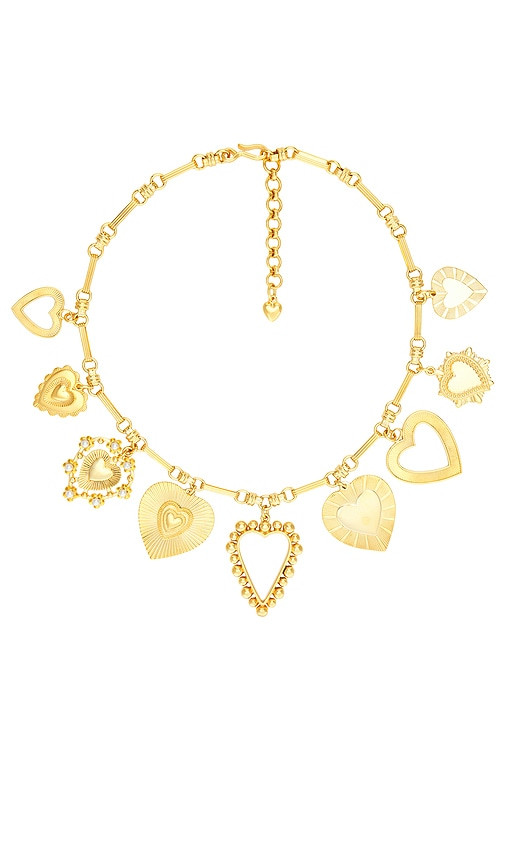 Brinker + Eliza Queen Of Hearts Necklace in Metallic Gold. | Revolve Clothing (Global)