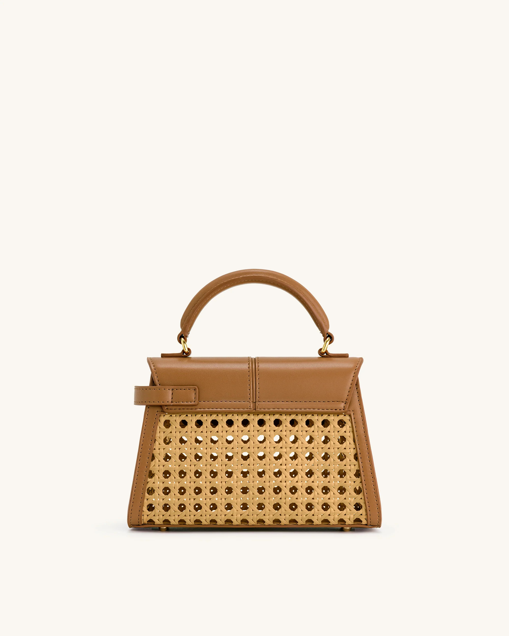 Elise Faux Bamboo Woven Top Handle Bag - Brown | JW PEI US