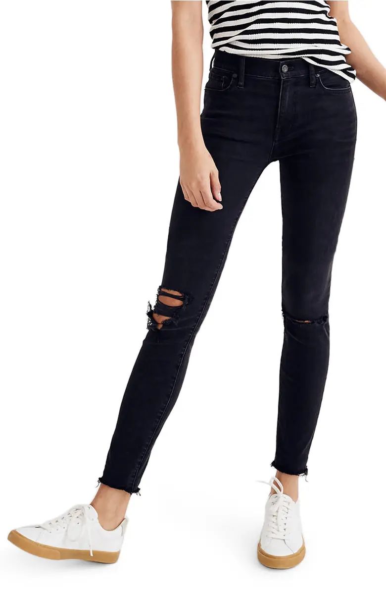 Madewell 9-Inch High Waist Skinny Jeans (Black Sea) | Nordstrom
