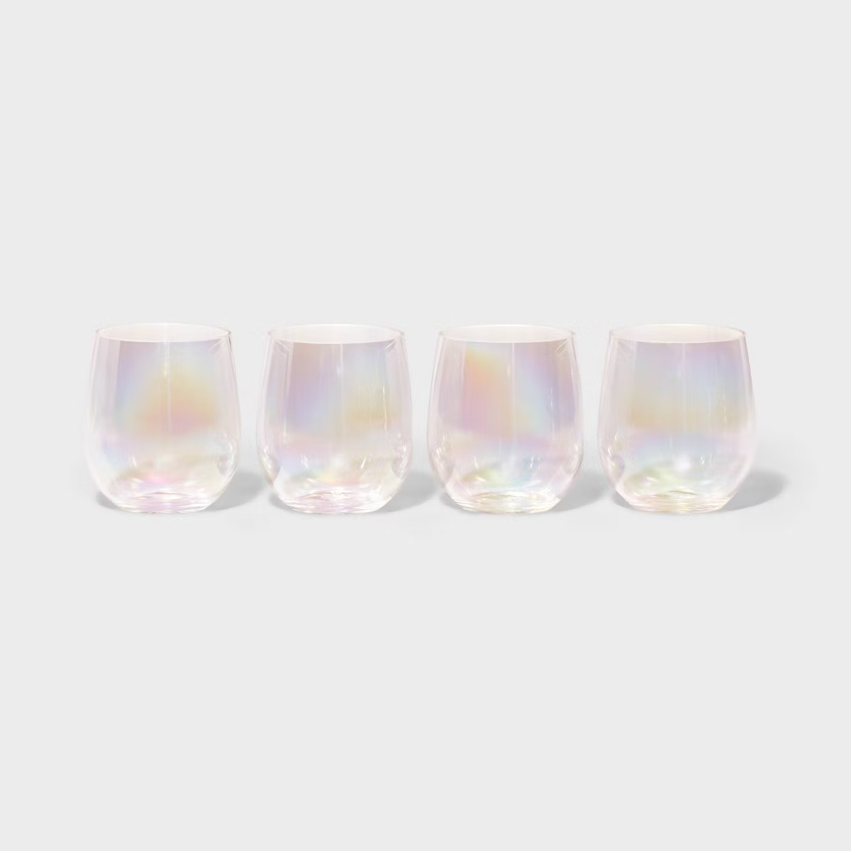 14oz 4pk Stemless Wine Glasses Iridescent - Sun Squad™ | Target