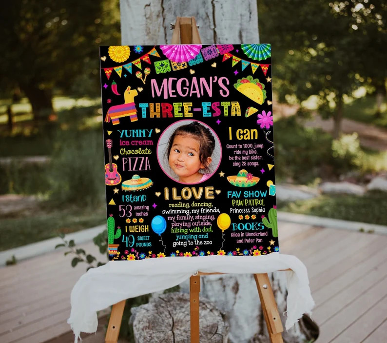 Editable Three-esta Birthday Party Board (1112) | Etsy (US)