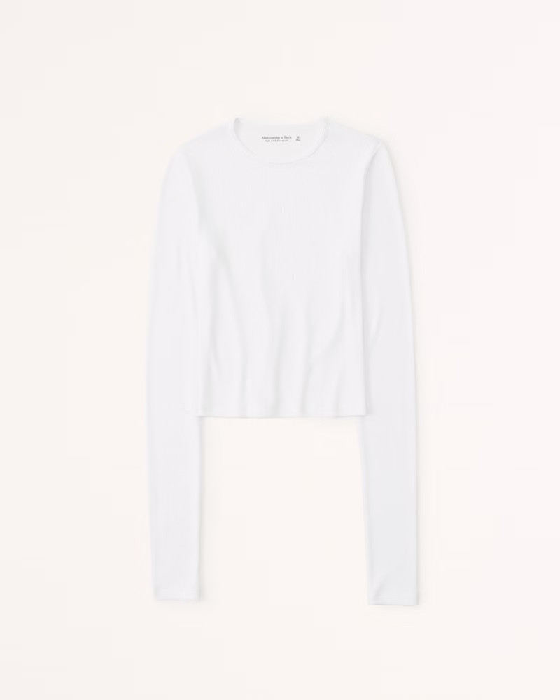 Long-Sleeve Featherweight Rib Top | Abercrombie & Fitch (US)