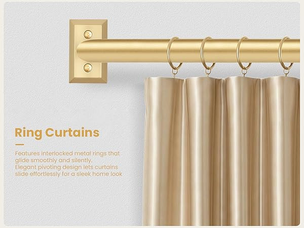 TANGWIN Gold Wrap Around Curtain Rods 66 to 120":Blackout Heavy Duty Adjustable Long Window Curta... | Amazon (US)