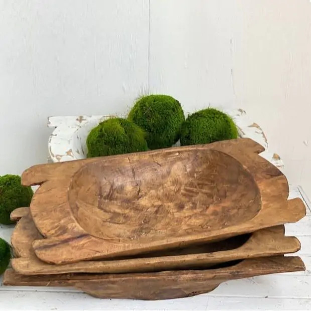 Saranada Natural Wood Bowl | Antique Farm House