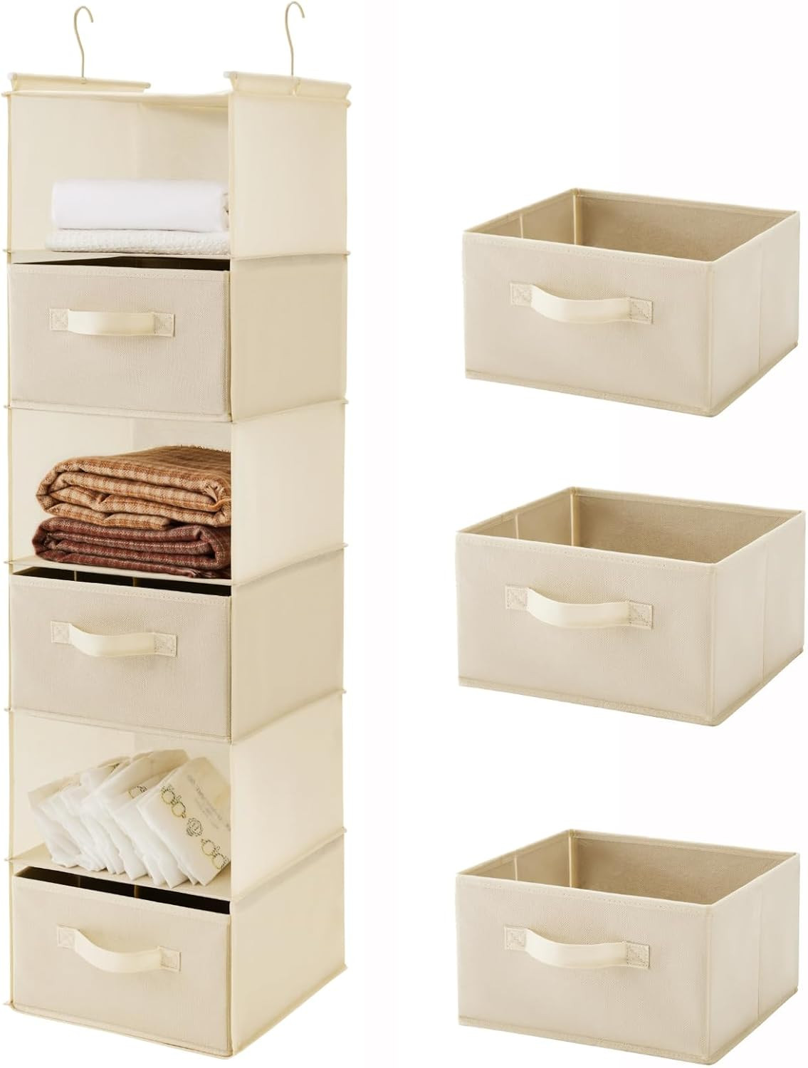 MAX Houser 6 Tier Shelf Hanging Closet Organizer, Closet Hanging Shelf with 2 Sturdy Hooks for St... | Amazon (US)