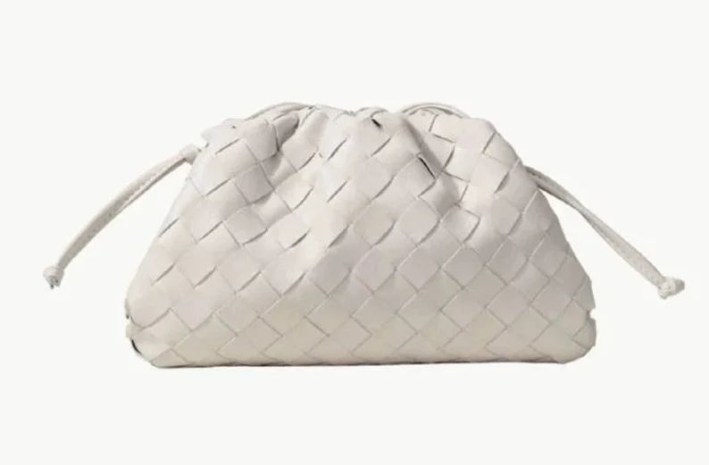 Leather pouch bag mini leather clutch weaving cloud bag soft dumpling bag shoulder cross-body bag... | Etsy (US)