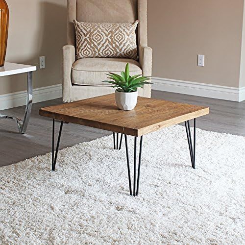 WELLAND Rustic Square Old Elm Coffee Table | Amazon (US)