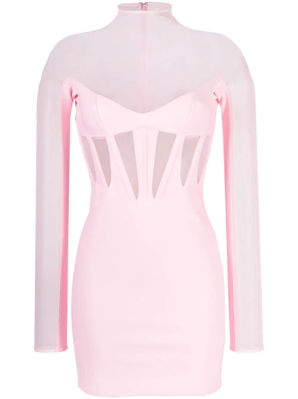 Mugler Corset Illusion sheer-panels Minidress - Farfetch | Farfetch Global