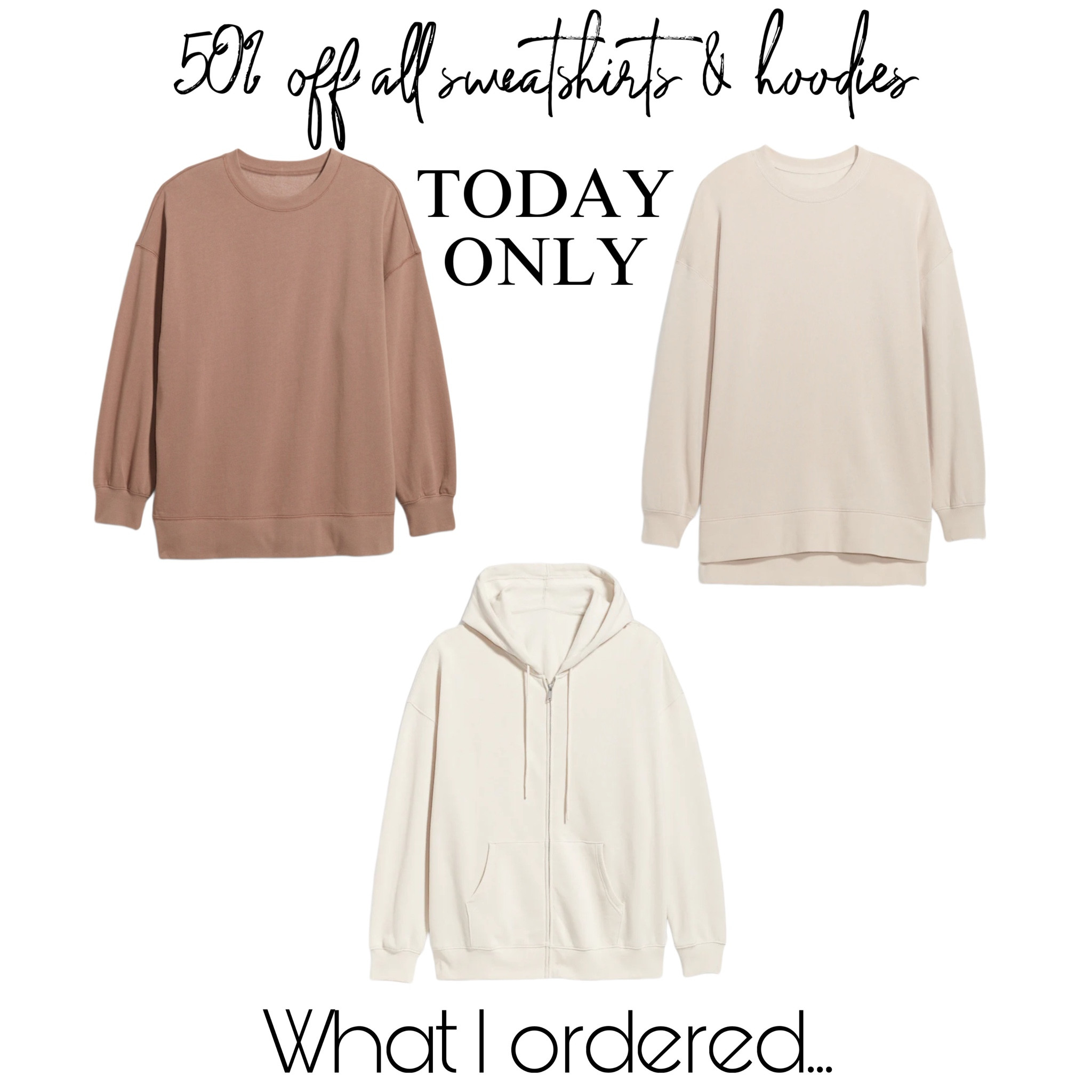 50% off all hoodies and sweatshirts TODAY ONLY! 

#LTKsalealert #LTKunder50 #LTKBacktoSchool