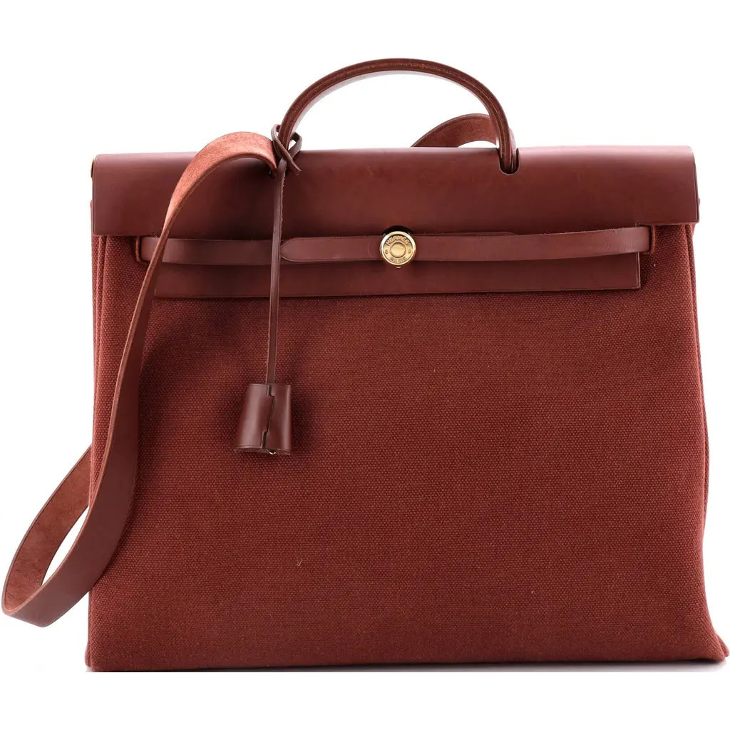 Pre-Owned Hermes Herbag Toile and Leather MM in Rouge H at Nordstrom, Size Medium | Nordstrom
