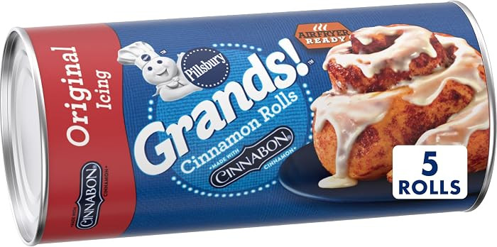 Pillsbury Grands! Cinnamon Rolls, Cinnabon, Original Icing, 5 ct, 17.5 oz | Amazon (US)
