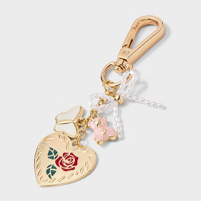 Girls' Heart Bag Charm - art class™ Gold | Target