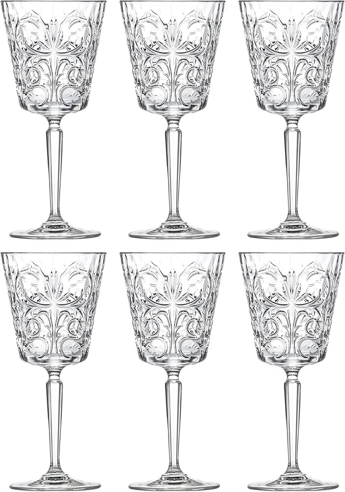 Goblet - Red Wine Glass - Water Glass - Stemmed Glasses - Set of 6 Goblets - Glass Crystal - 11 o... | Amazon (US)