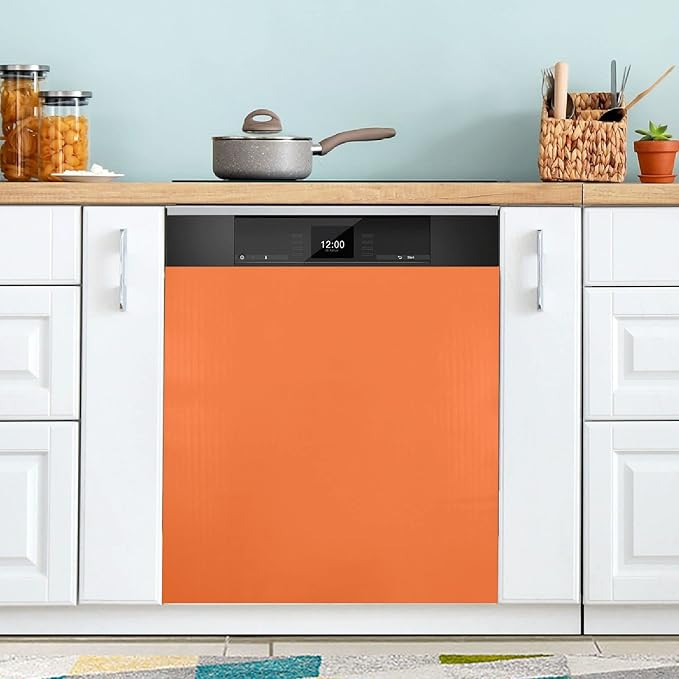 Kigai Orange Solid Color Dishwasher Magnet Cover Decorative Magnetic Dish Washer Front Door Cover... | Amazon (US)