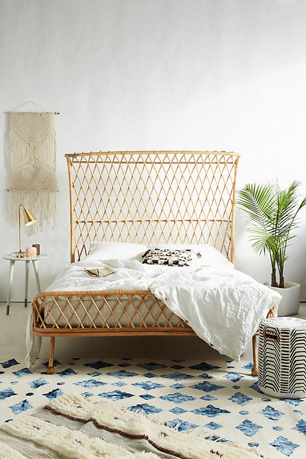 Curved Rattan Bed By Anthropologie in Beige Size QN TOP/BED | Anthropologie (US)