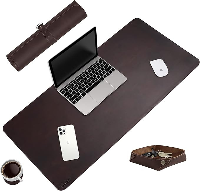 Leather Desk Pad Real Leather Desk Mat (32x16) Desk Cover Desk Blotter Desk Protector Large Compu... | Amazon (US)
