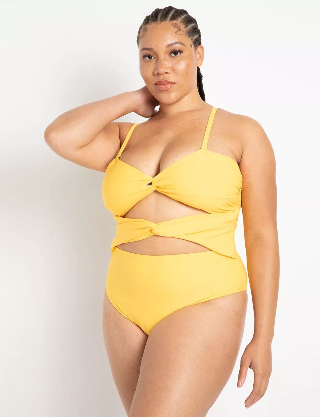 Knot Front Cutout Swimsuit | Eloquii