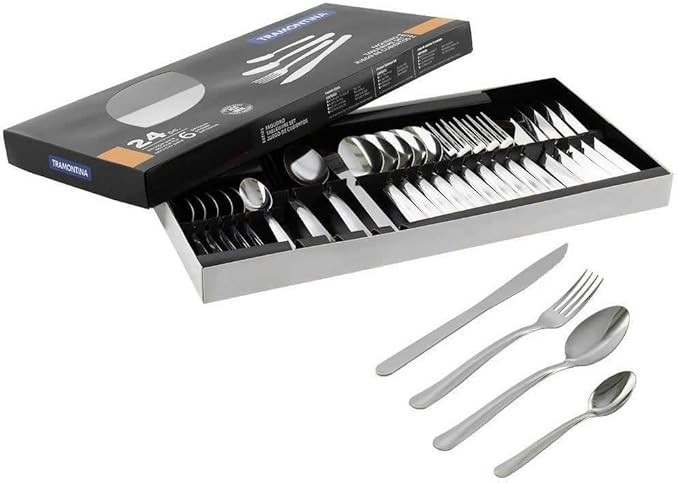Faqueiro Tramontina Búzios cem Aço Inox com Detalhe 24 Peças | Amazon (BR)