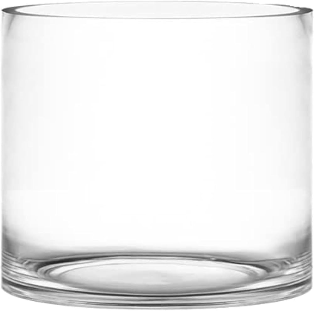 CYS Excel Clear Glass Cylinder Flower Vase (H:6" D:7") | Glass Vase Centerpieces Hurricane Floati... | Amazon (US)