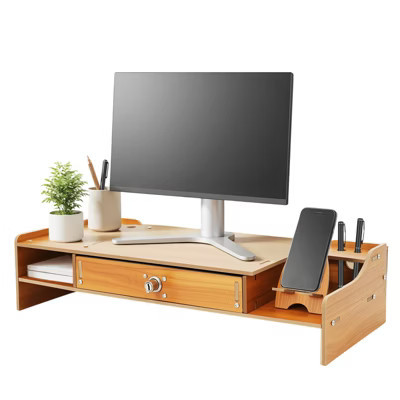 YIYIBYUS Computer Monitor Stand, Computer Rack with Lockable Drawer, Monitor Stand | Target