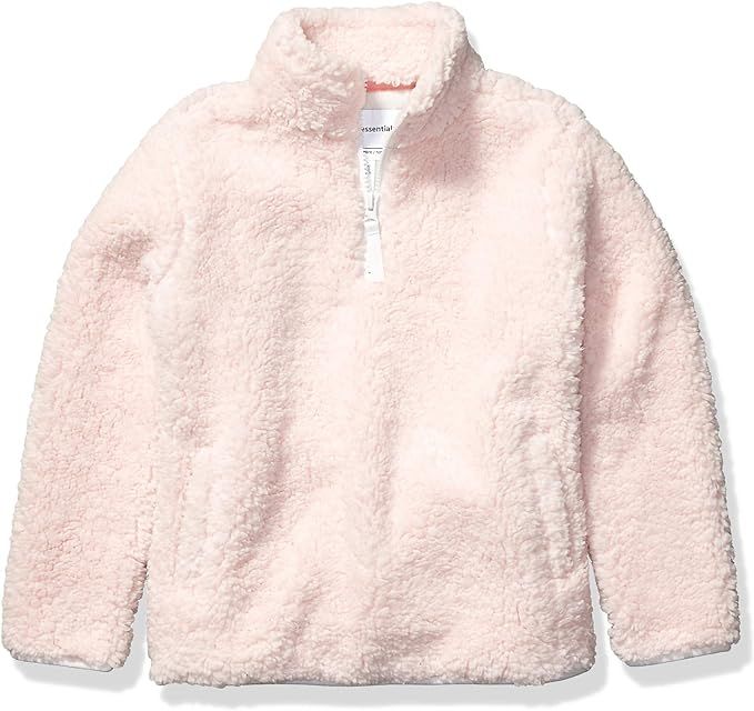 Amazon Essentials Girls and Toddlers' Sherpa Fleece Quarter-Zip Jacket | Amazon (US)