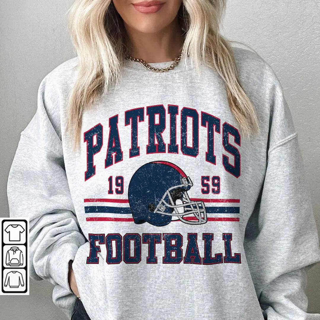 Patriots Football Sweatshirt, Shirt Retro Style 90s Vintage Unisex Crewneck, Graphic Tee Gift for... | Etsy (US)
