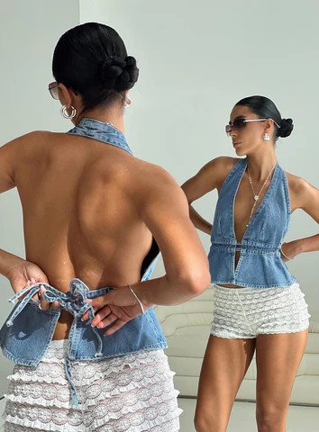 Sequoia Top Denim | Princess Polly US