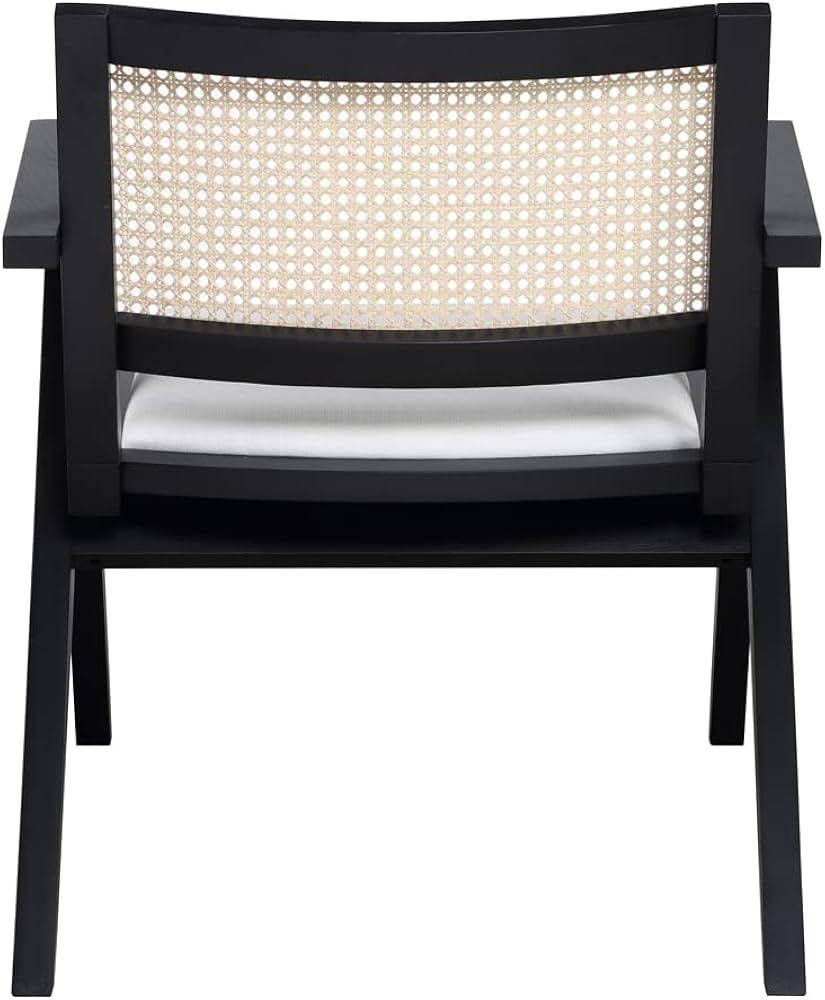 Safavieh Couture Home Collection Krystine Coastal Black Rattan Back Living Room Dining Accent Cha... | Amazon (US)