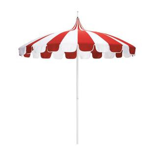 California Umbrella 8.5 ft. White Aluminum Commercial Natural Pagoda Market Patio Umbrella with P... | The Home Depot