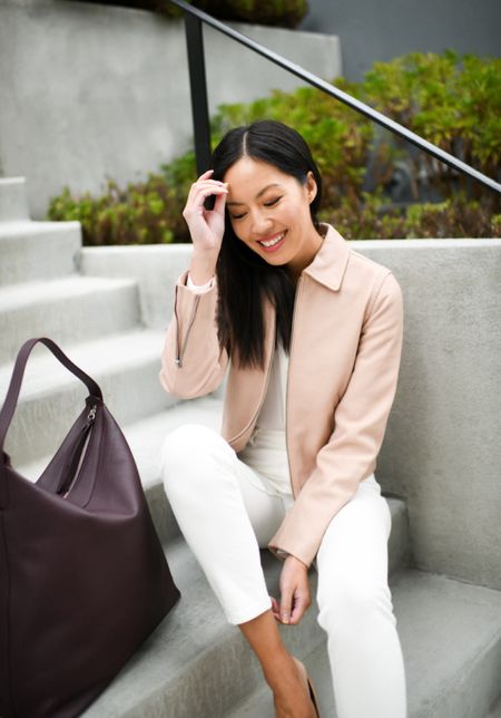 Shop this look for less - leather jacket, white shirt, and jeans!

#businesscasual
#smartcasual
#balletflats
#springoutfit
#workoutfit

#LTKfindsunder100 #LTKworkwear #LTKSeasonal