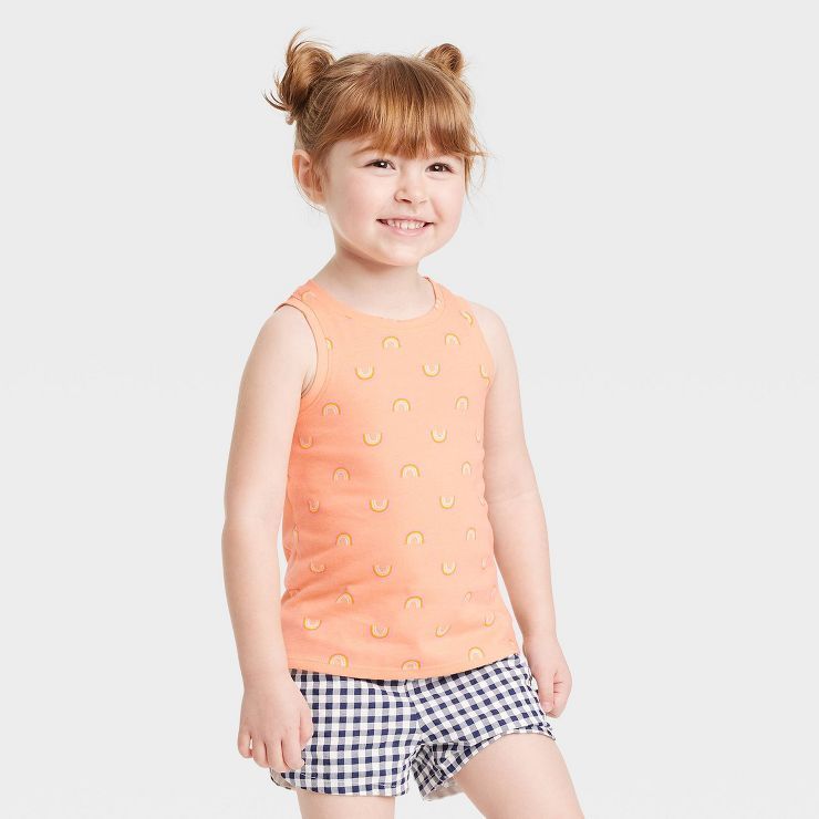 Toddler Girls' Rainbow Tank Top - Cat & Jack™ Coral Orange | Target